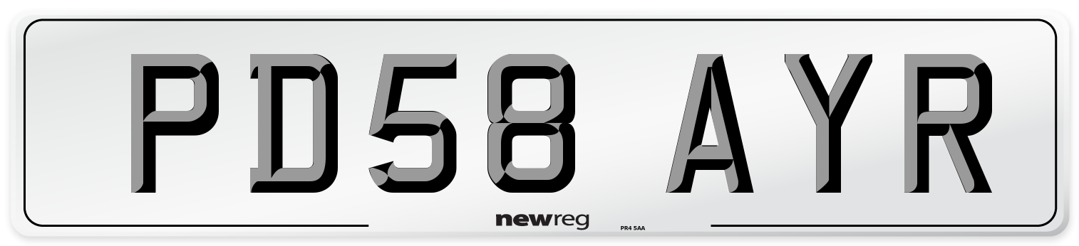 PD58 AYR Number Plate from New Reg